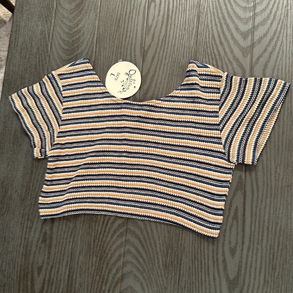 Vintage Blue Julianna Crop Top - New - Picture 3 of 3